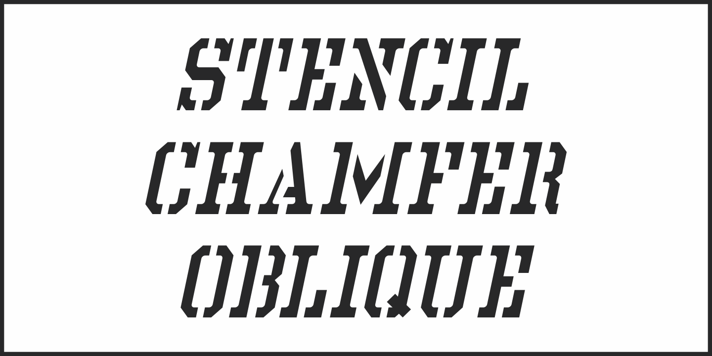Przykład czcionki Stencil Chamfer JNL Regular